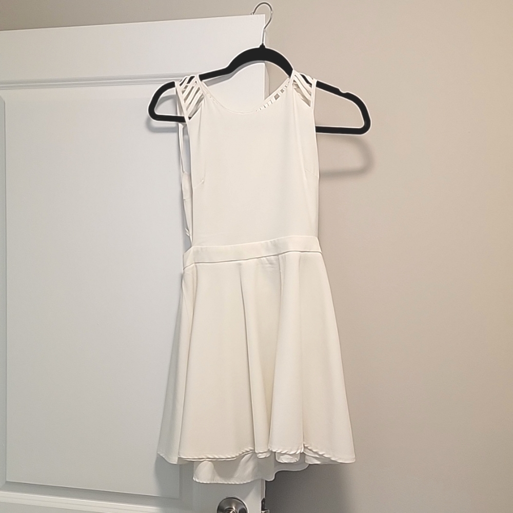 White Strappy Back Mini Sundress